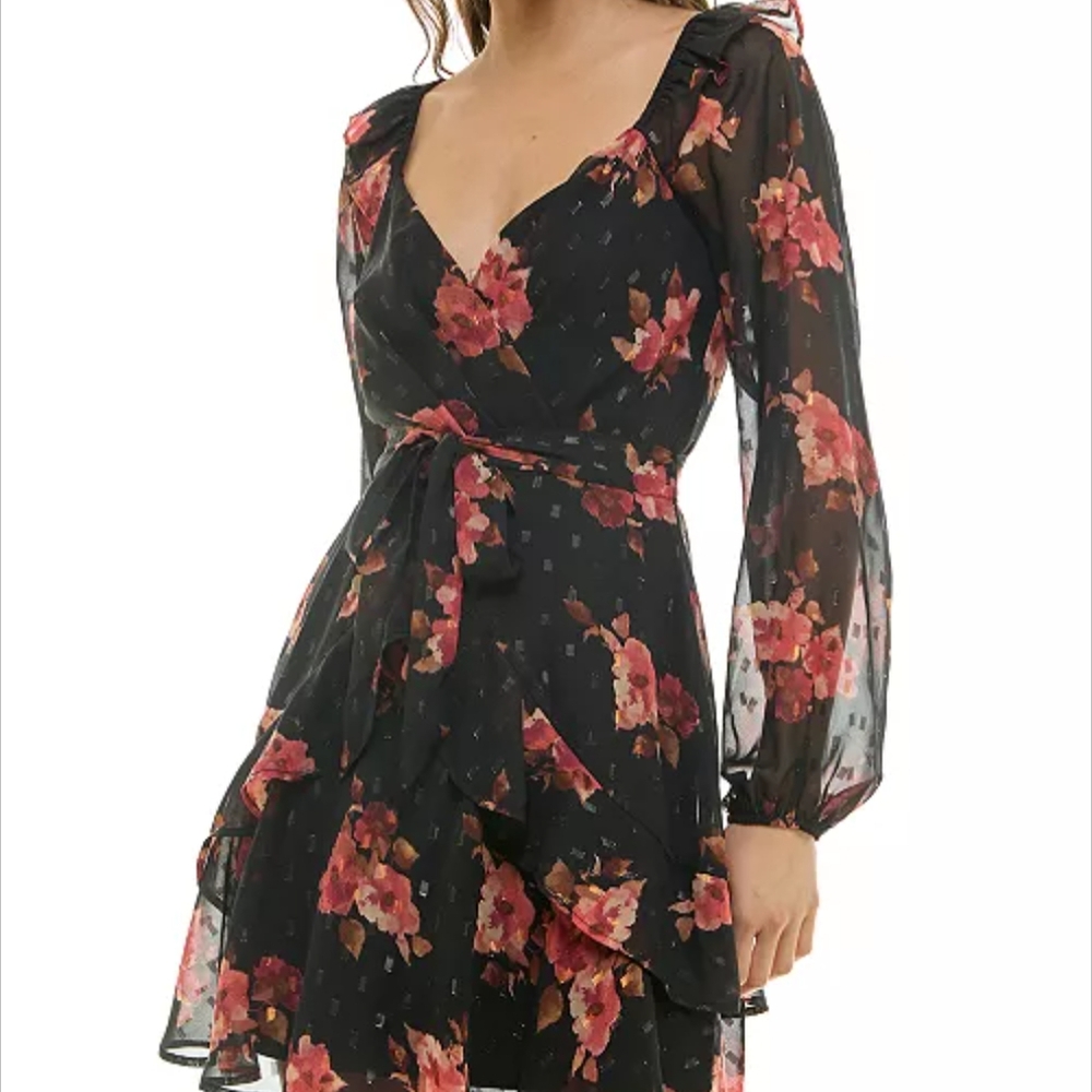 Trixxi Junior Floral Fit & Flare Dress NWT